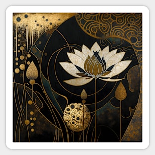 flower and gold Sticker